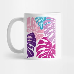 Abstract Colorful Monstera Leaves Mug